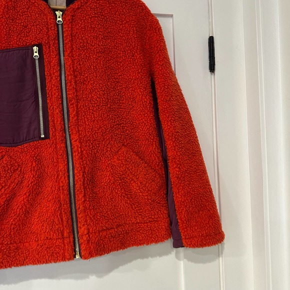 Free People Women's Rivington Sherpa Jacket Orange Purple sz XS - Picture 9 of 15